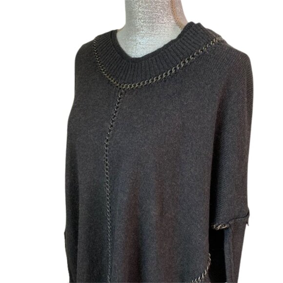 ALL SAINTS Spitalfields Sweater with Metal Chain Detail in Charcoal Size LARGE - Picture 8 of 10